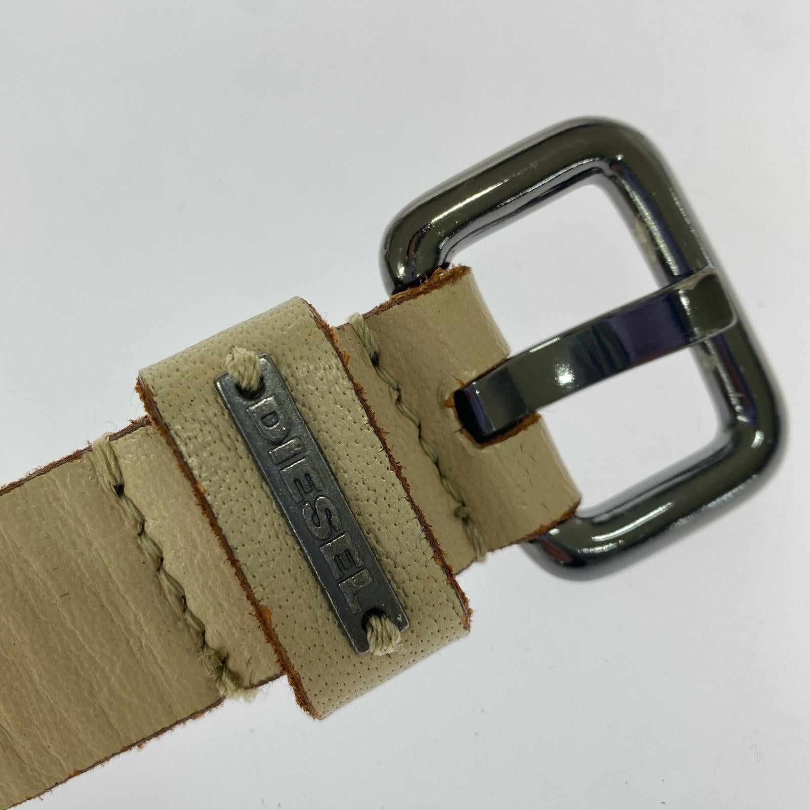 その他アクセサリー レザースタッズベルト ベージュ