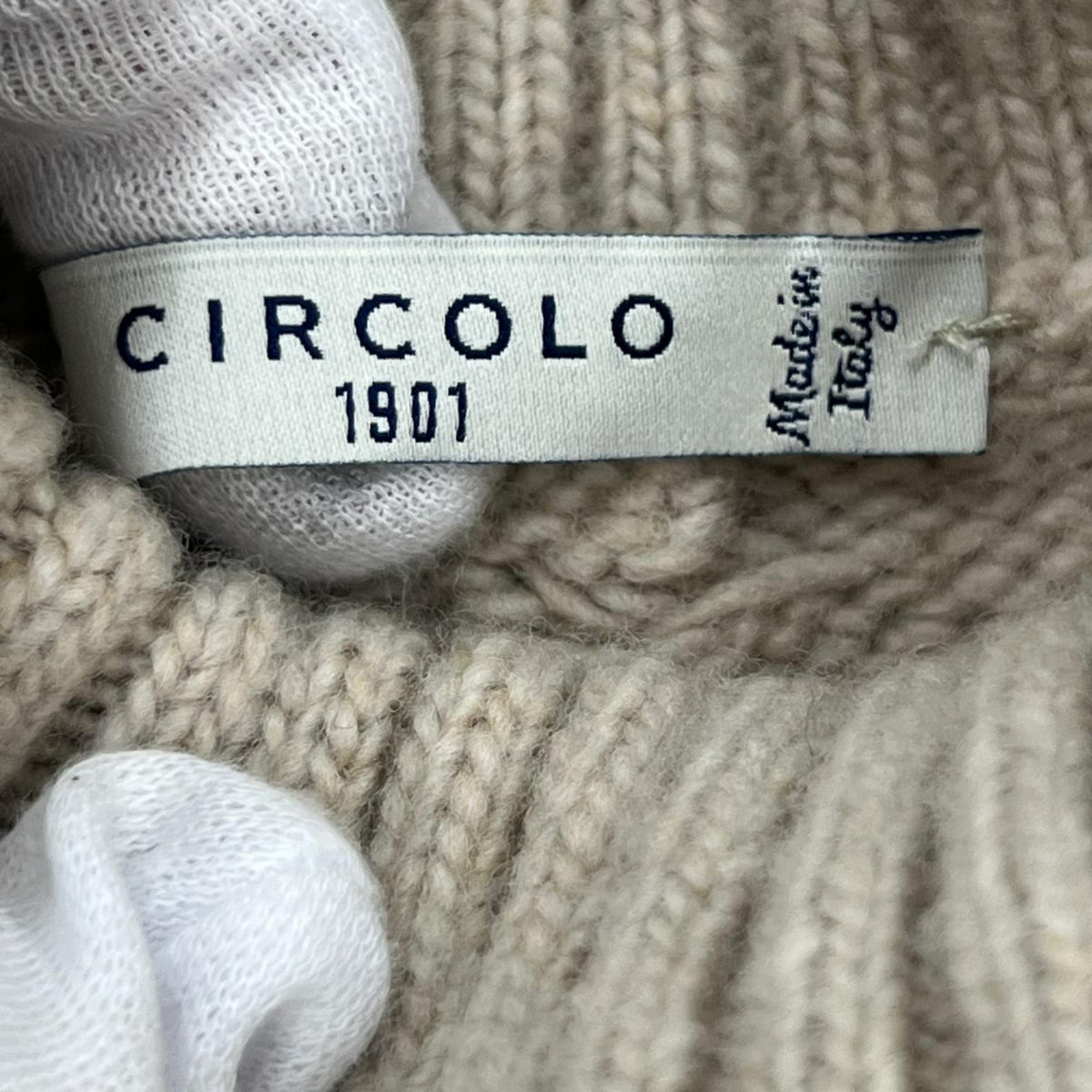 ニット CIRCOLO 1901 ミドルゲージタートルニット(S) S ベージュ