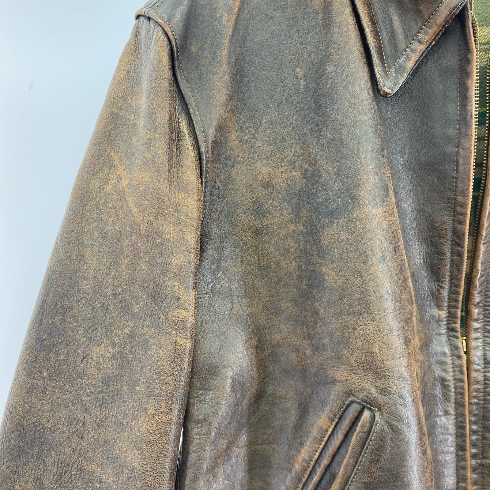 レザージャケット 40s~ ROUGH-IN Leather Sports Jacket ブラウン