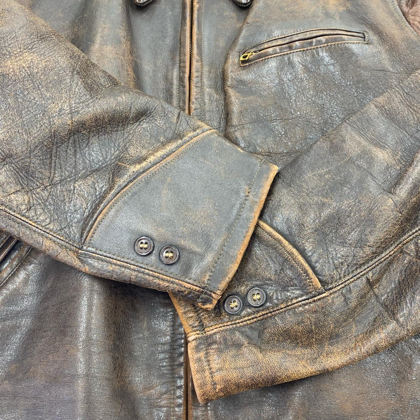 レザージャケット 40s~ ROUGH-IN Leather Sports Jacket ブラウン