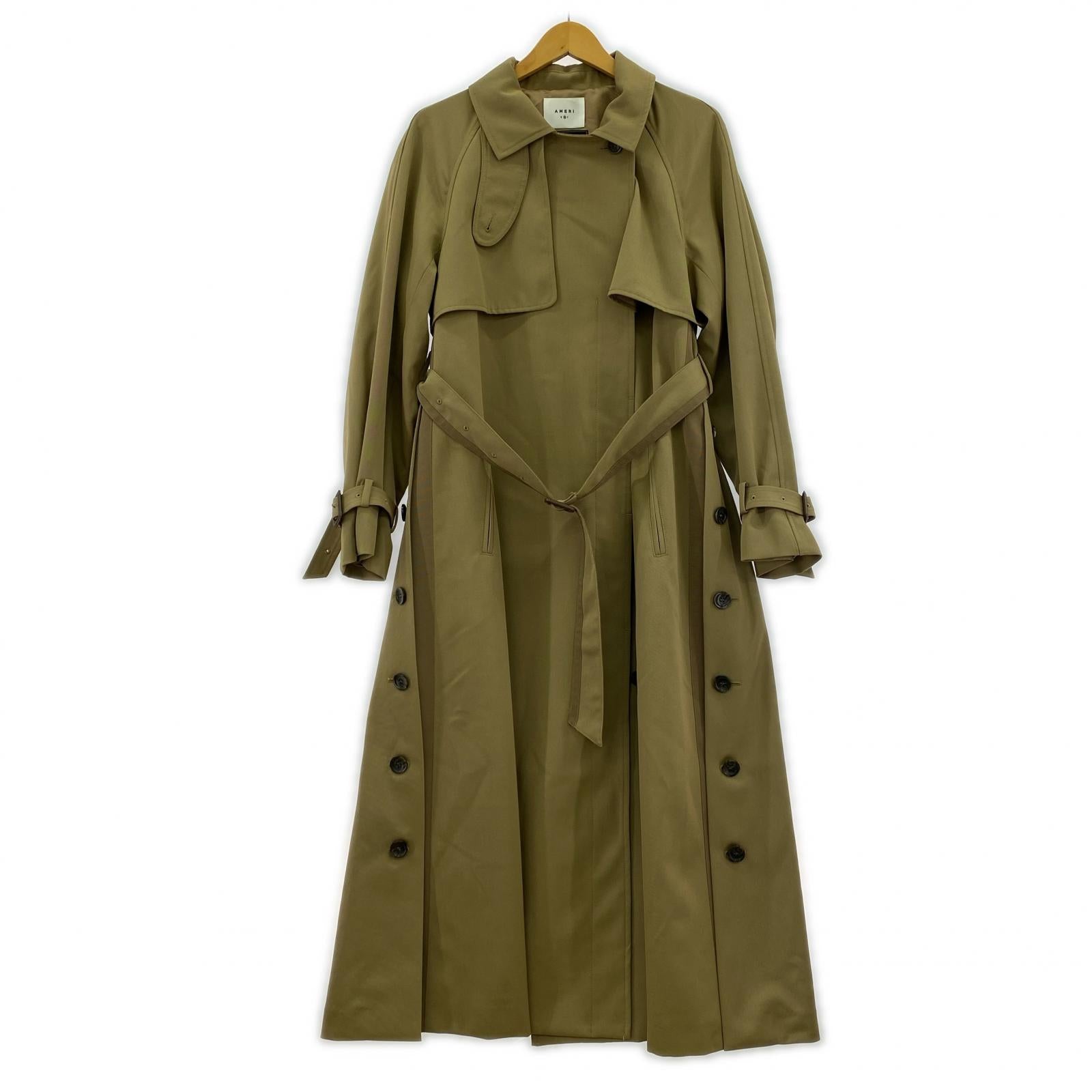ジャケット MINIMAL FLARE LONG TRENCH COAT/M/ベージュ M ブラウン