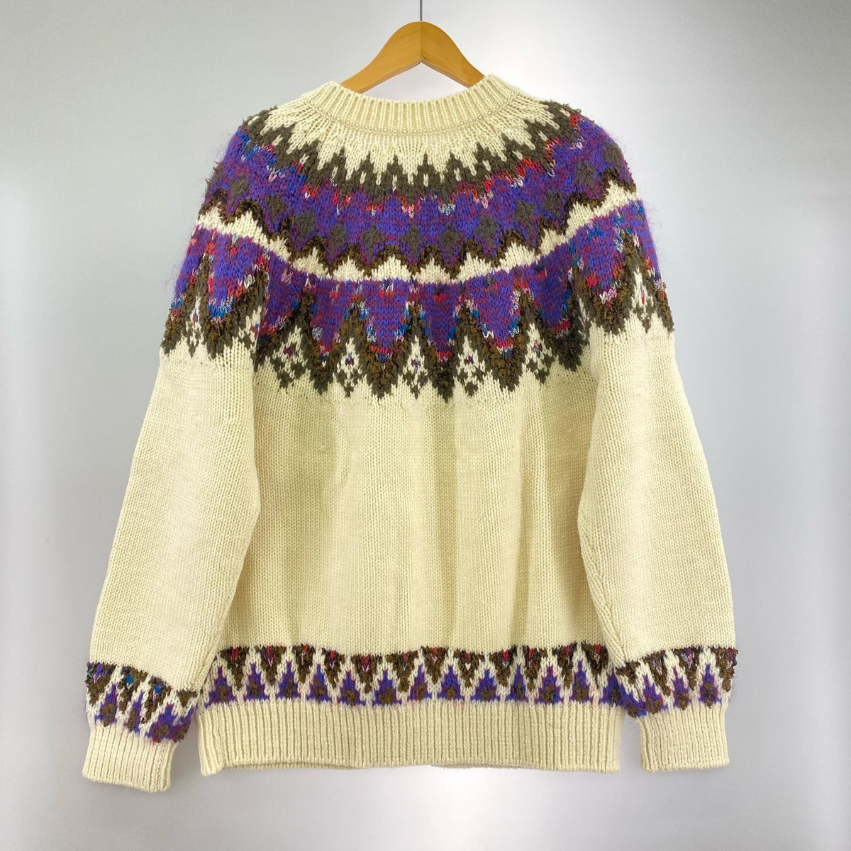 カーディガン NORDIC KNIT CARDIGAN L L ホワイト