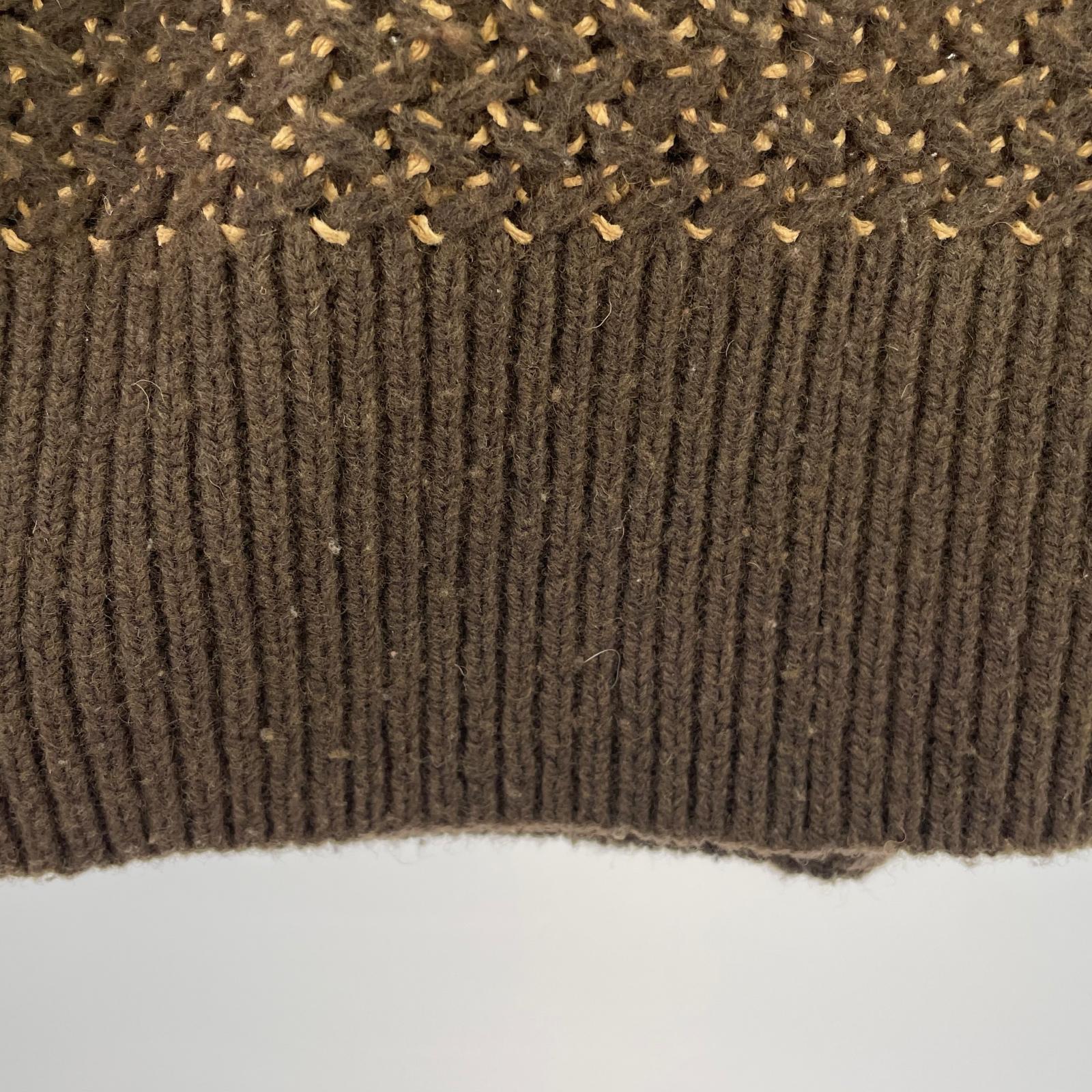 パーカー STEAF TRIBE WEAVING HOODIE ニットジップパーカー 茶 L ブラウン