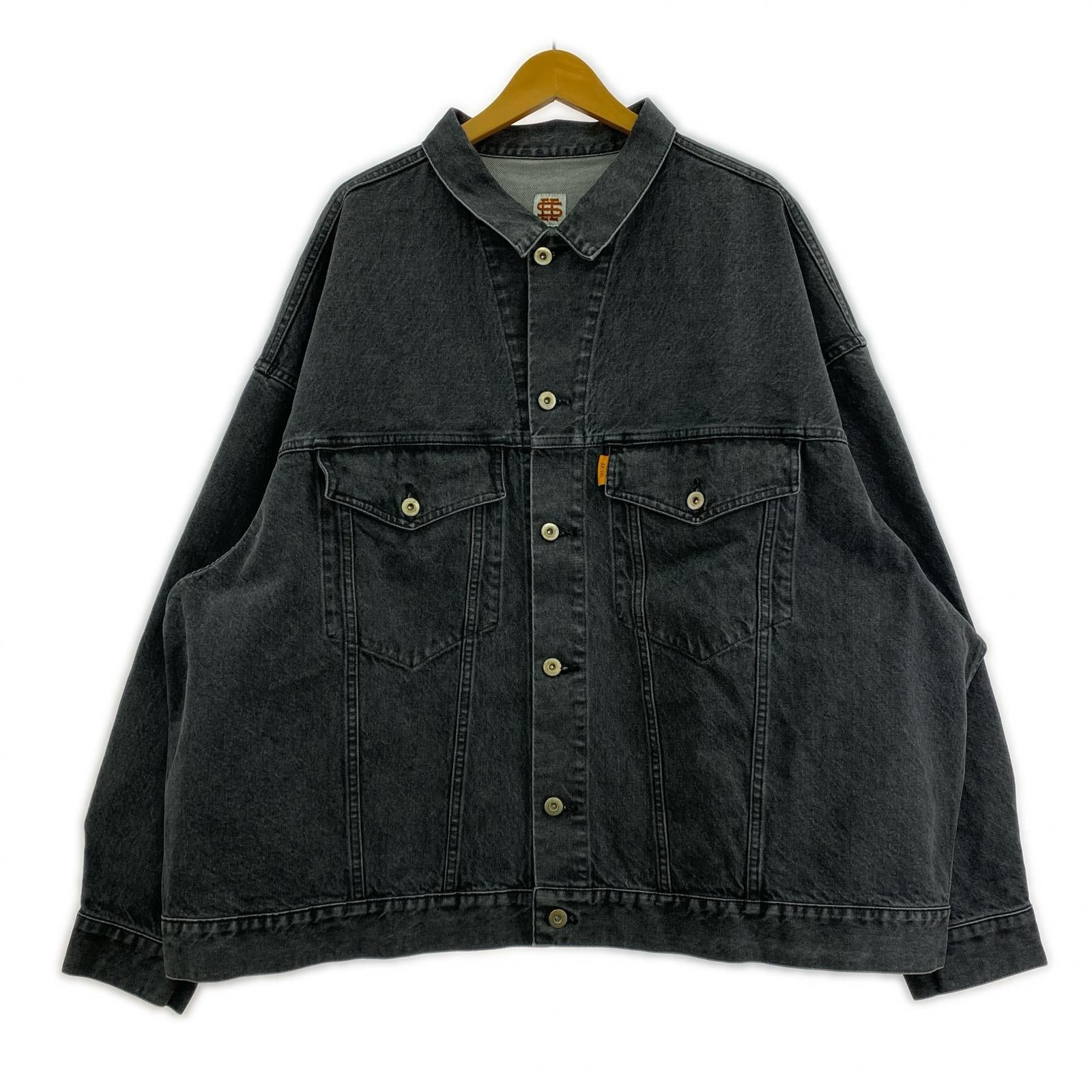 デニムジャケット SEESEE DENIM JACKET BLACK オーバーサイズデニムジャケット XXL グレー