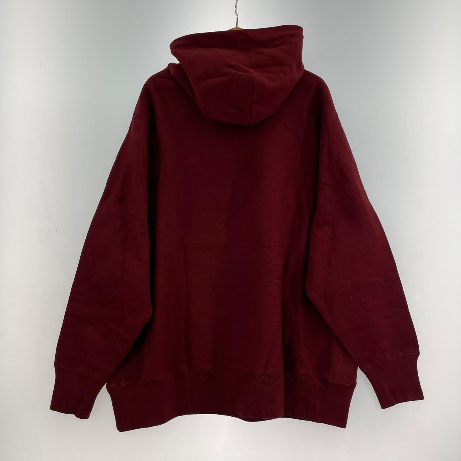 パーカー リバースウィーブ 刺繍ロゴパーカー レッド