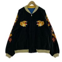 ブルゾン 別珍スカジャン ROARING TIGER×JAPAN MAP-xxxl ブラック