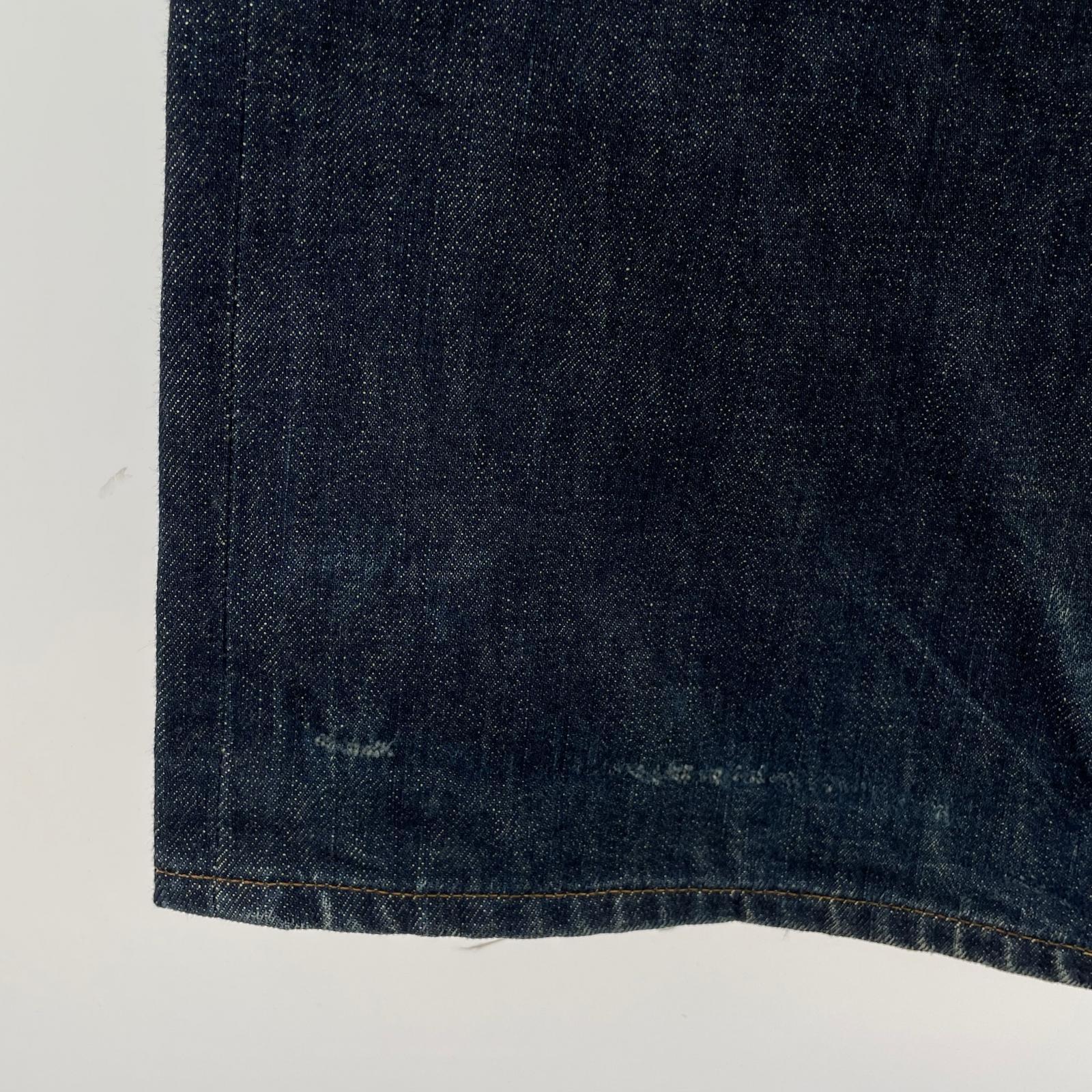 デニムパンツ UNUSED RIGID DOUBLE KNEE DENIM PANTS 30 ブルー