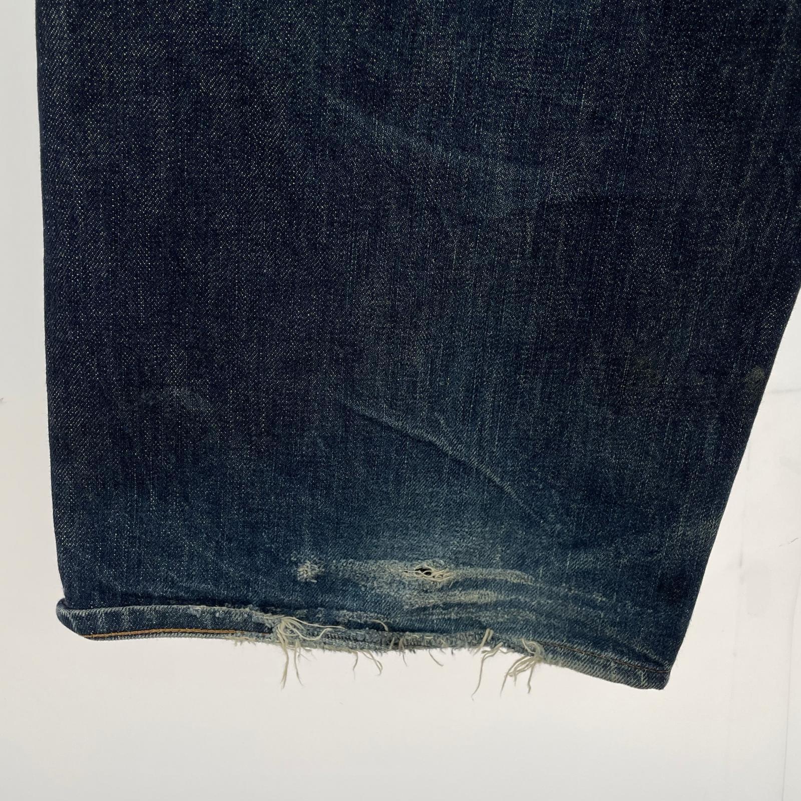 デニムパンツ UNUSED RIGID DOUBLE KNEE DENIM PANTS 30 ブルー
