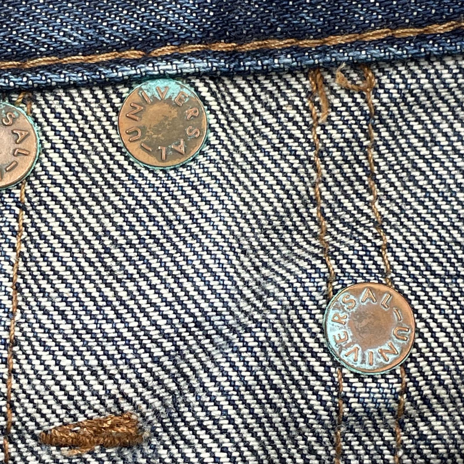 デニムパンツ UNUSED RIGID DOUBLE KNEE DENIM PANTS 30 ブルー