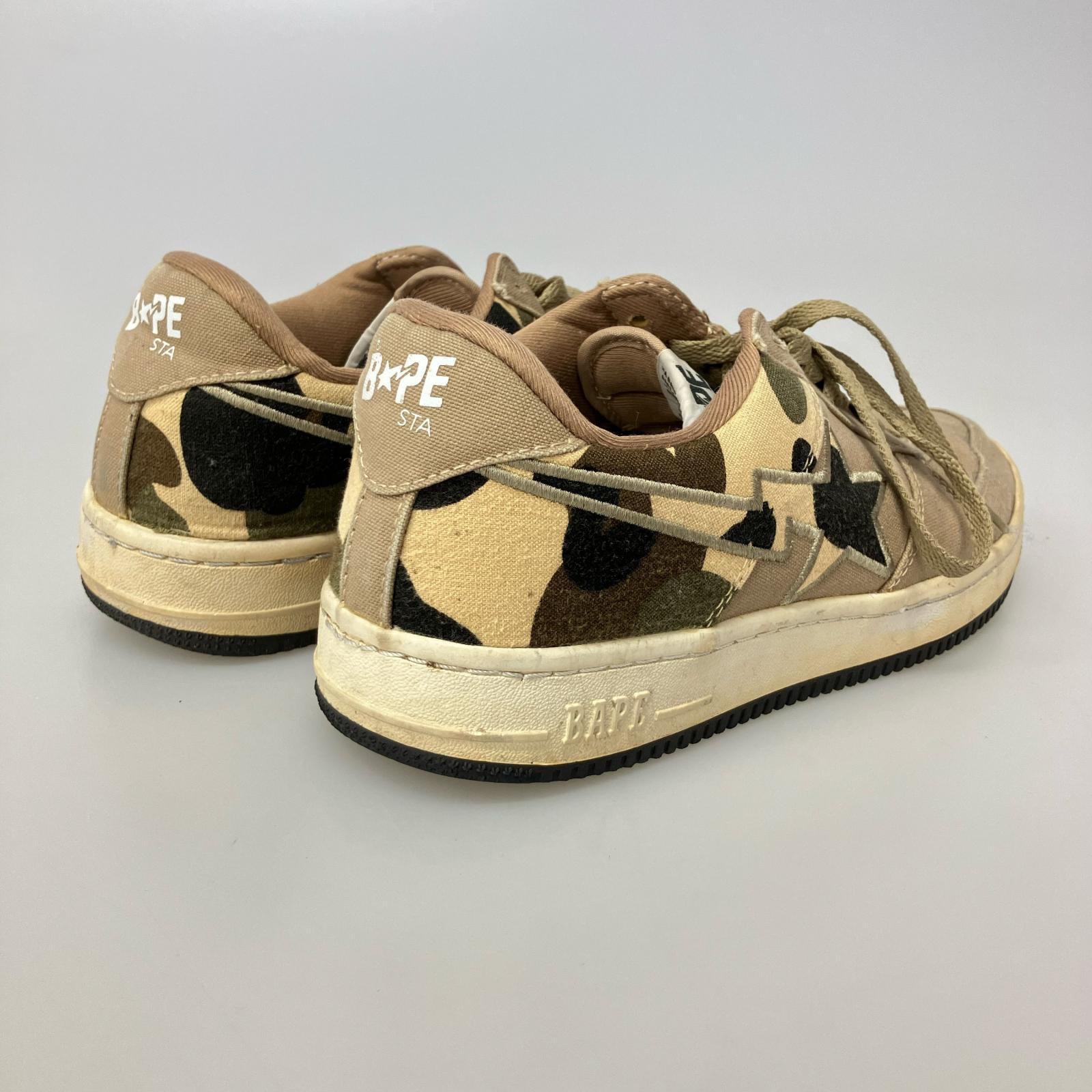 スニーカー BAPE STA CAMO CANVAS 28.0cm 茶 28cm (US10 UK9 1/2 EU46) ブラウン