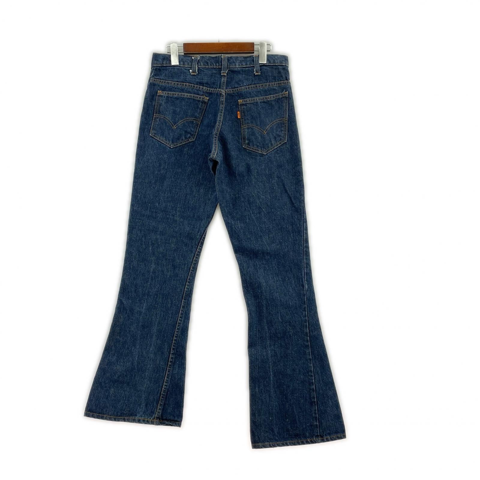 デニムパンツ 70's頃 646 フレアパンツ ボタン裏10 ブルー