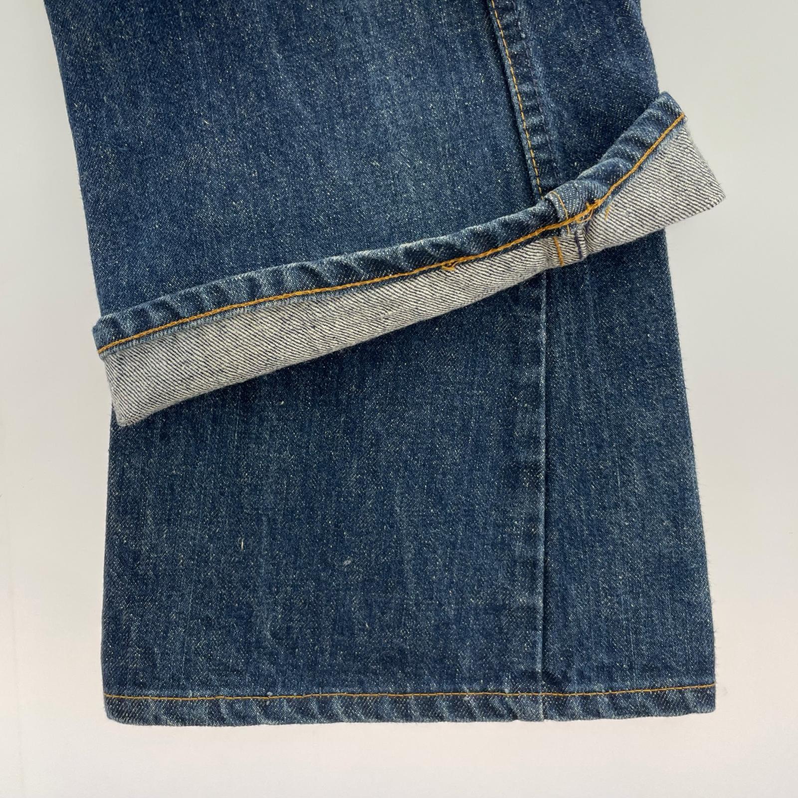 デニムパンツ 70's頃 646 フレアパンツ ボタン裏10 ブルー