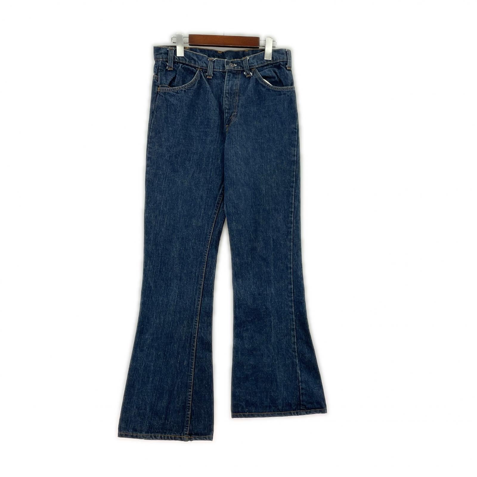 デニムパンツ 70's頃 646 フレアパンツ ボタン裏10 ブルー