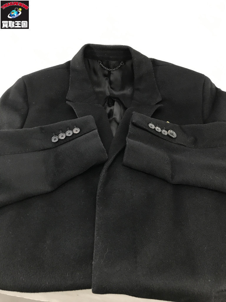 クラシックブレステッドチェスターコート 黒(50)