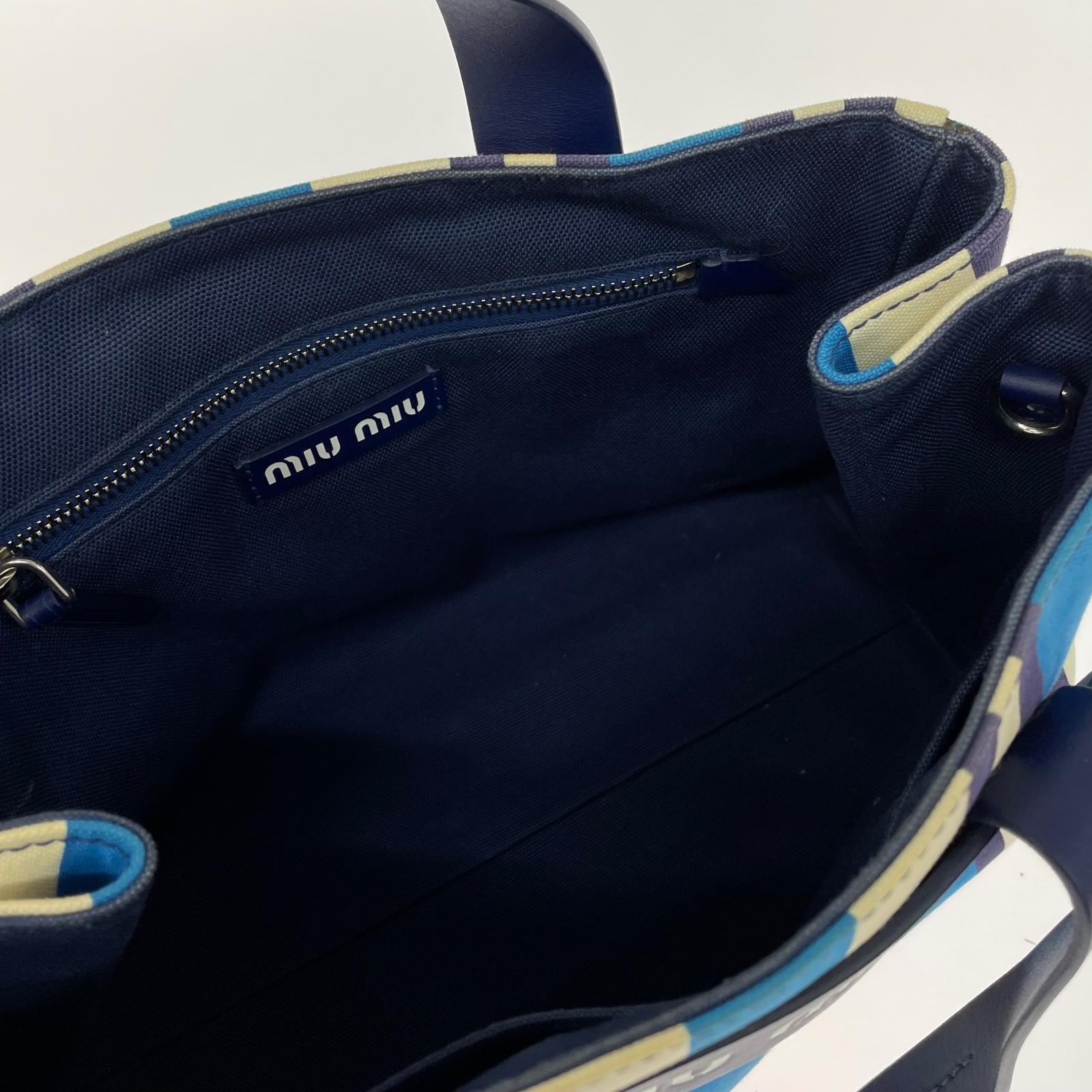 miumiu CANAPA ストライプ2WAY