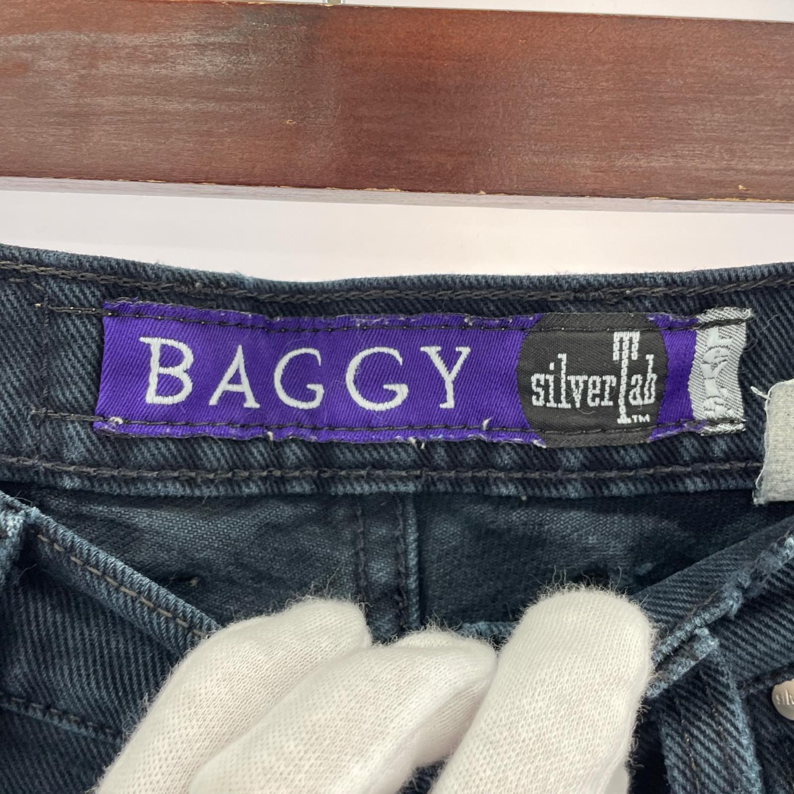 デニムパンツ 90s BAGGY シルバータブ 黒 (実寸31) ブラック