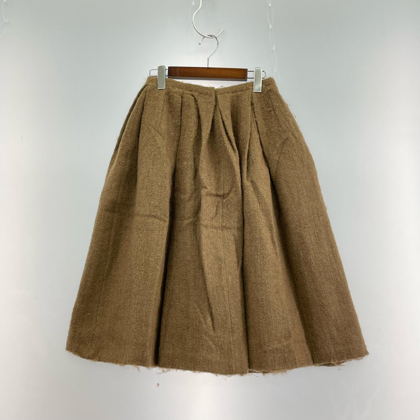 スカート ウールタックスカート 36 茶 36 ブラウン