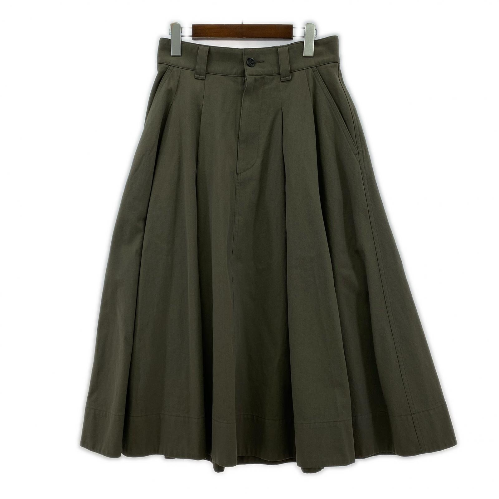 ロングスカート WOOL COTTON TWILL スカート グレー系