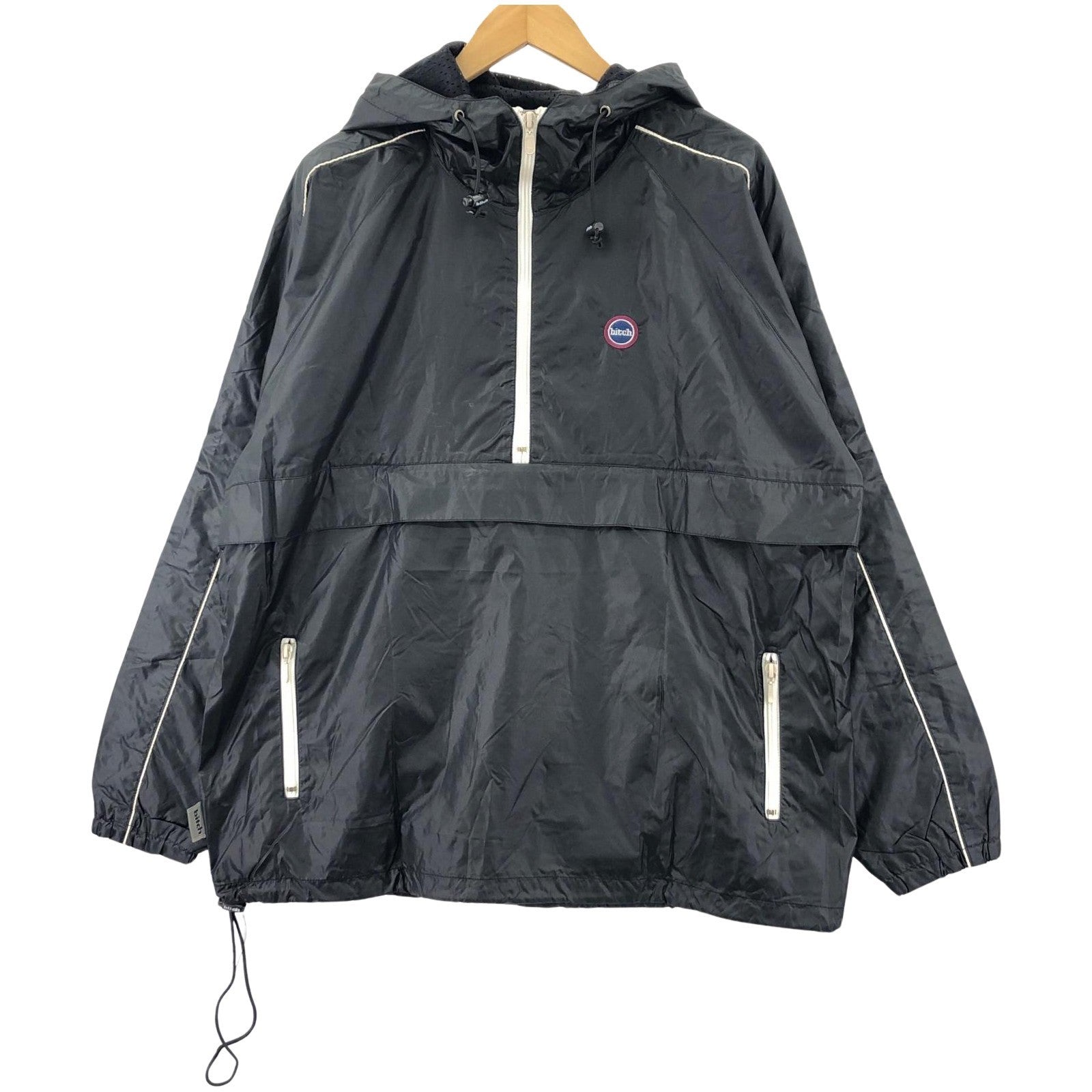 ジャケット bitch skateboards 90s ナイロンアノラックパーカー M BLK M ブラック