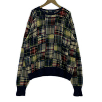 ニット 90s パッチワークハンドニット (L)