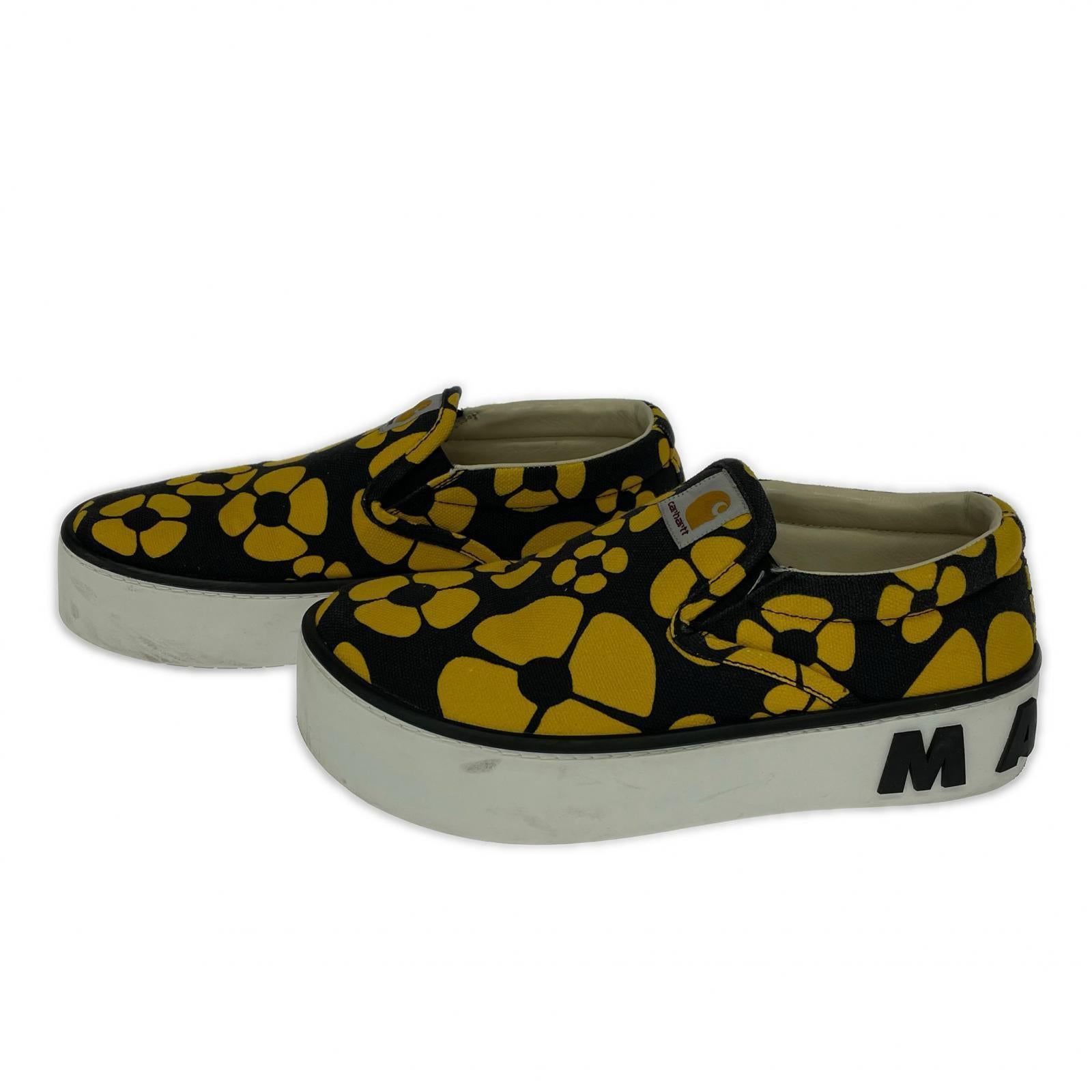 スニーカー ×CARHARTT 花柄 スリッポン (38) 38 イエロー