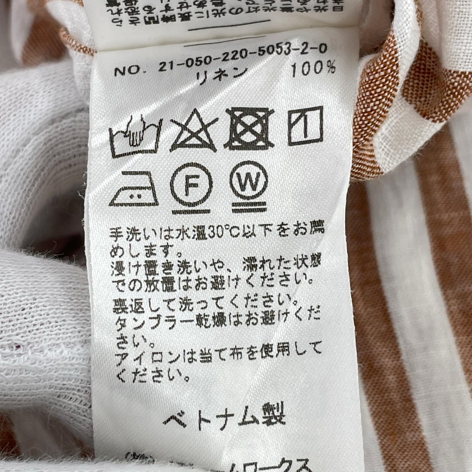 長袖シャツ フレンチリネンストライプシャツ