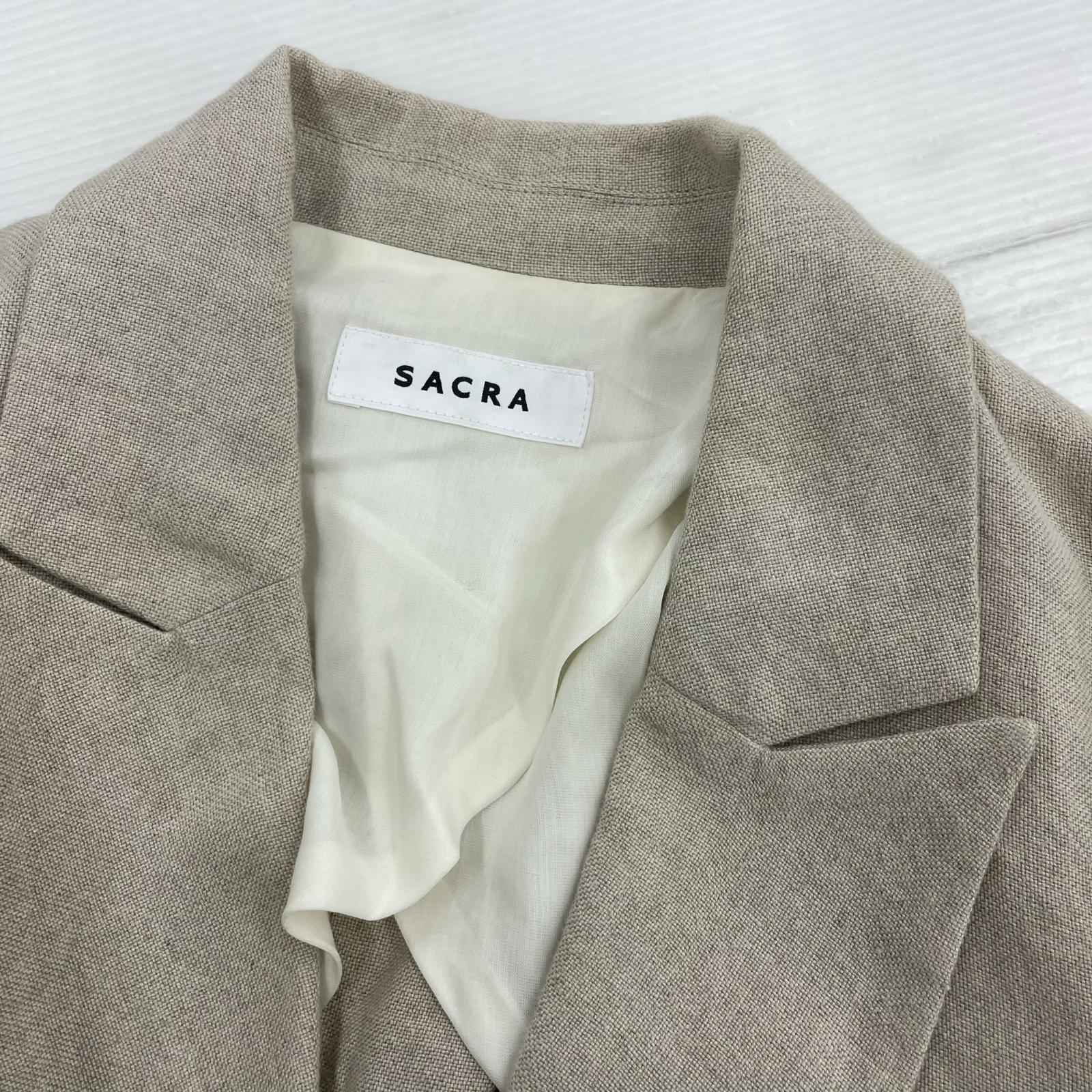 その他アウター SACRA ダブルテーラードジャケット 内タグ欠損 ベージュ