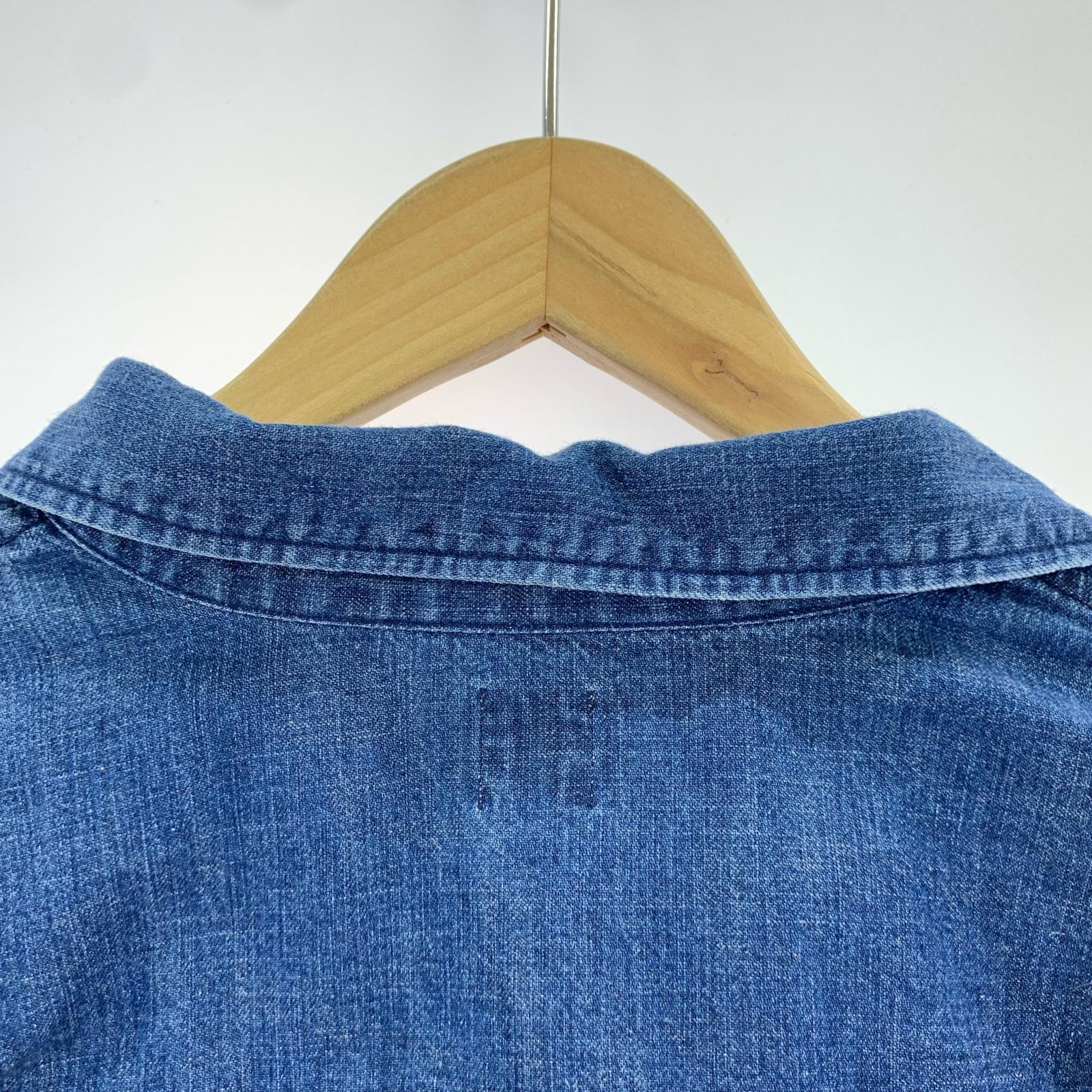 長袖シャツ デニムスキッパーシャツ (M) M ネイビー