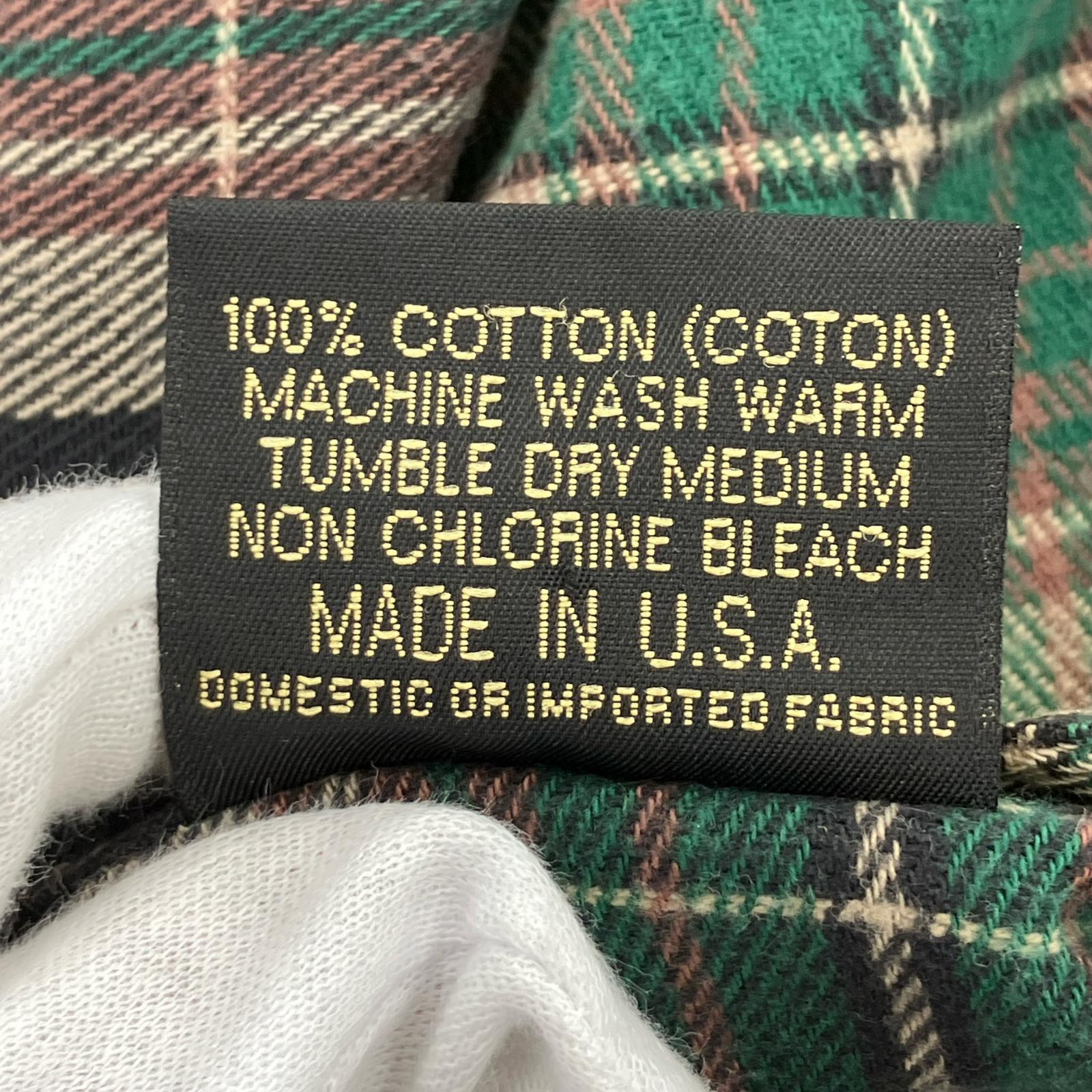 長袖シャツ 90s USA製 Vermont flannel Co. チェック 緑 (M) M マルチカラー