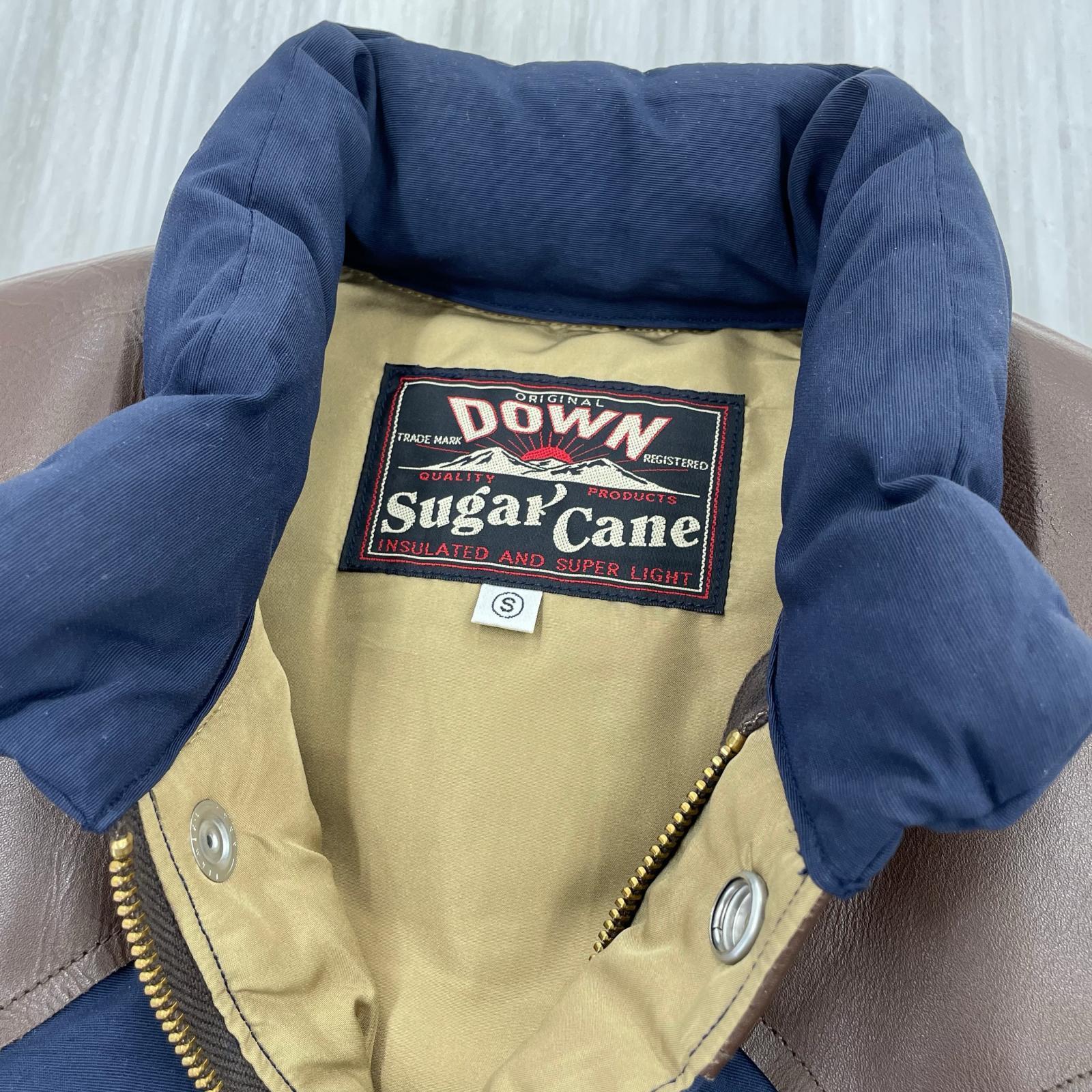 ダウンベスト LEATHER YOKE DOWN VEST S ネイビー