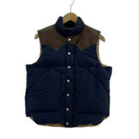 ダウンベスト LEATHER YOKE DOWN VEST S ネイビー