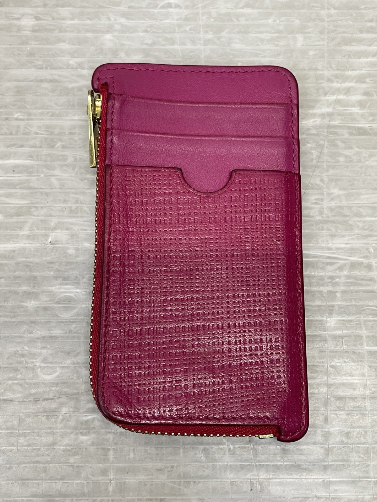 LOEWE L字ジップ カード×コインケース マゼンタピンク