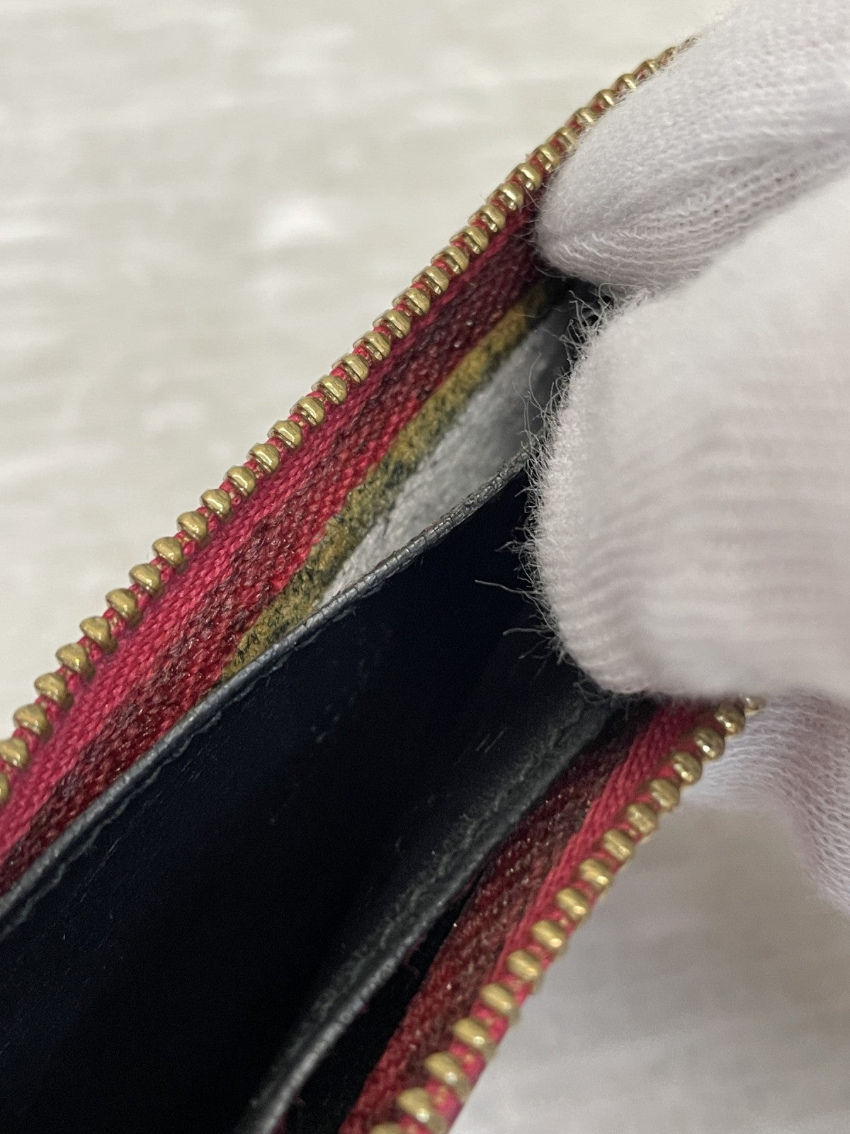 LOEWE L字ジップ カード×コインケース マゼンタピンク