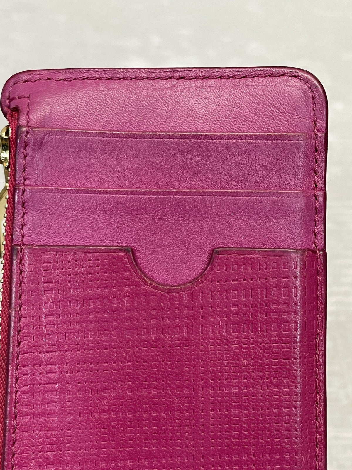 LOEWE L字ジップ カード×コインケース マゼンタピンク