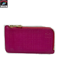 LOEWE L字ジップ カード×コインケース マゼンタピンク
