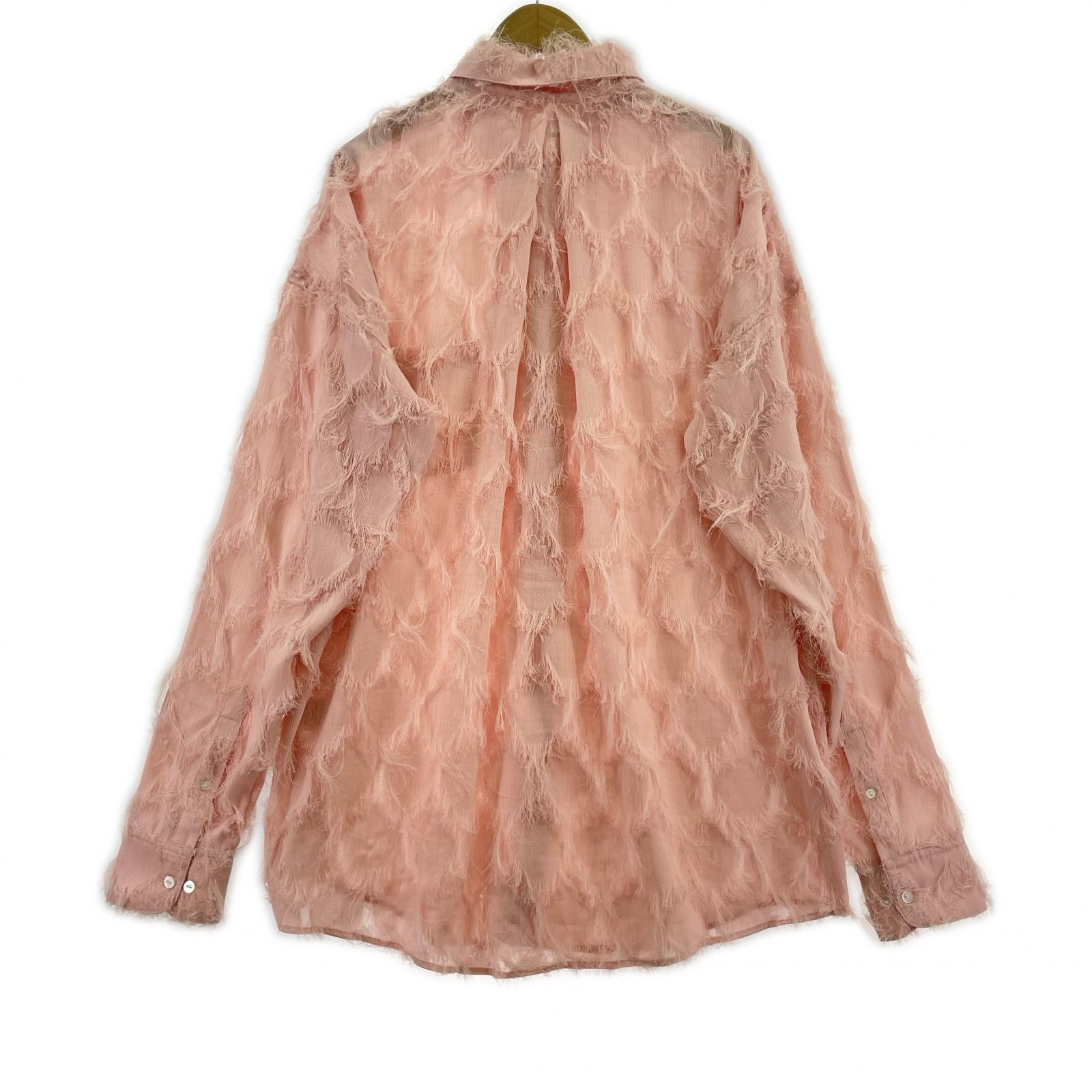 長袖シャツ seyto See through jacquard fringe shir 2 ピンク