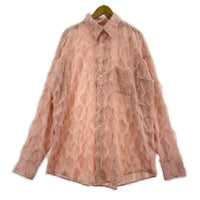 長袖シャツ seyto See through jacquard fringe shir 2 ピンク
