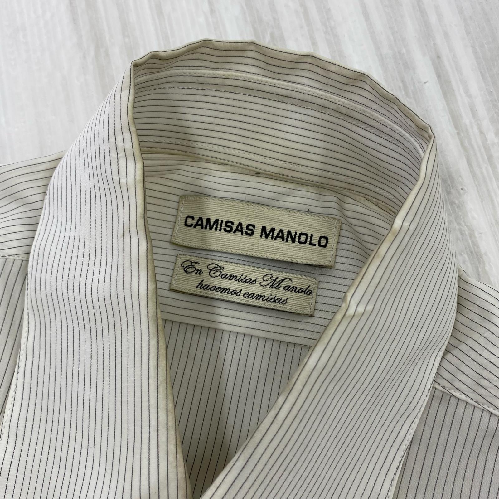 長袖シャツ CAMSAS MANOLO コットンストライプシャツ 46