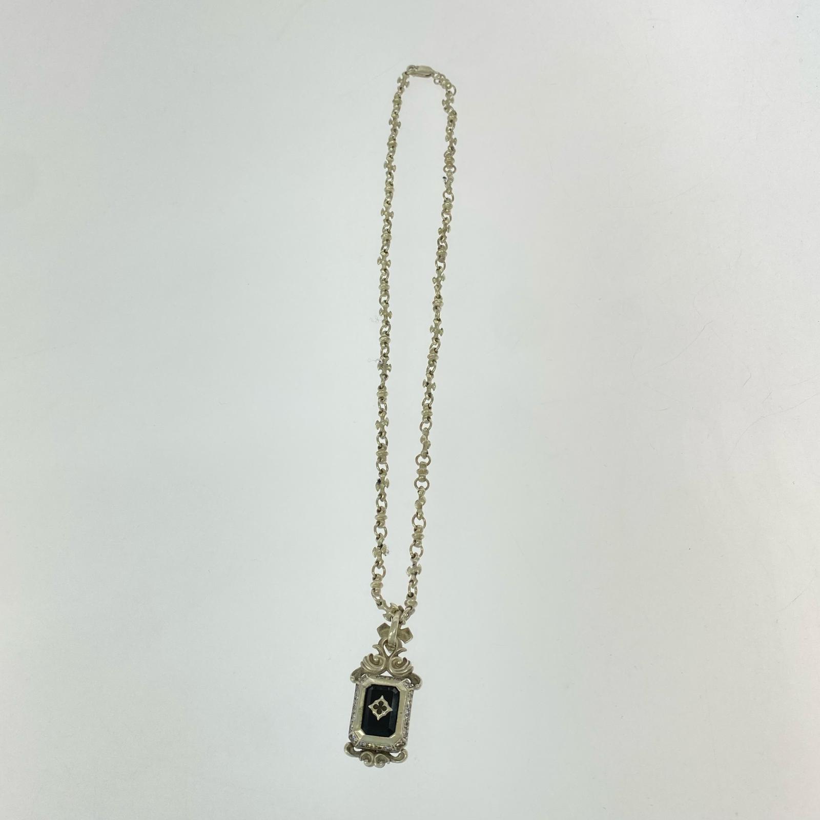 ネックレス クワトロフォイル オニキスチャーム シルバー 925
