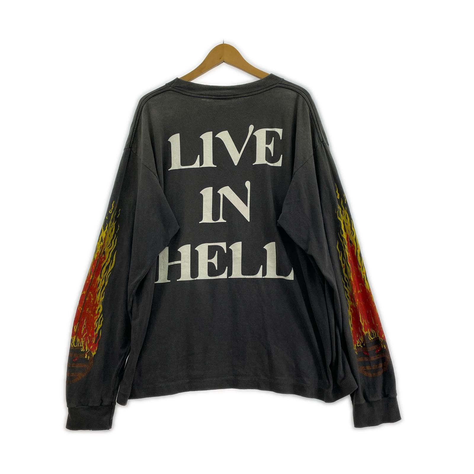 長袖Tシャツ 24AW LIVE IN HELL カットソー 黒 (M) M グレー