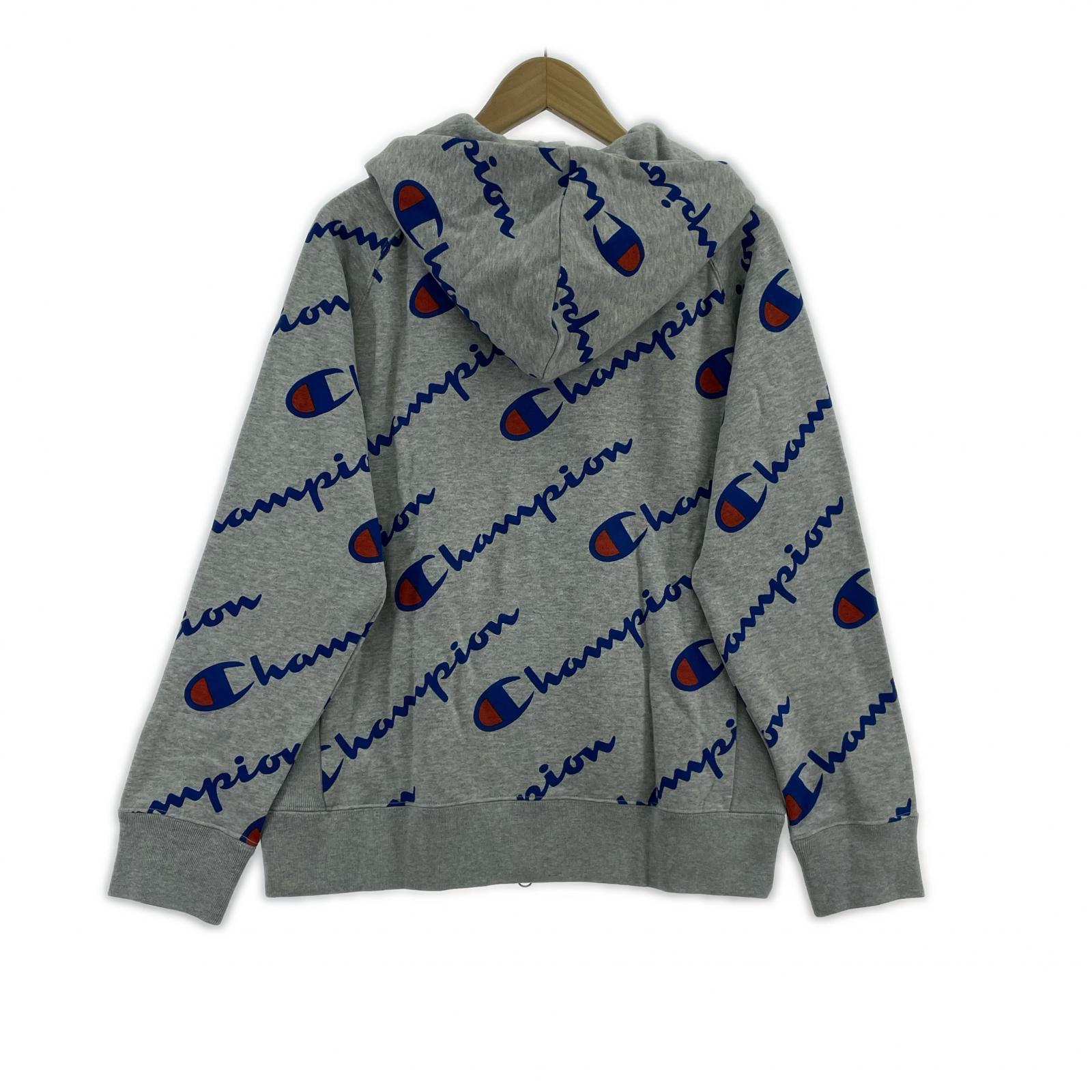 パーカー Champion ジップアップパーカー M グレー