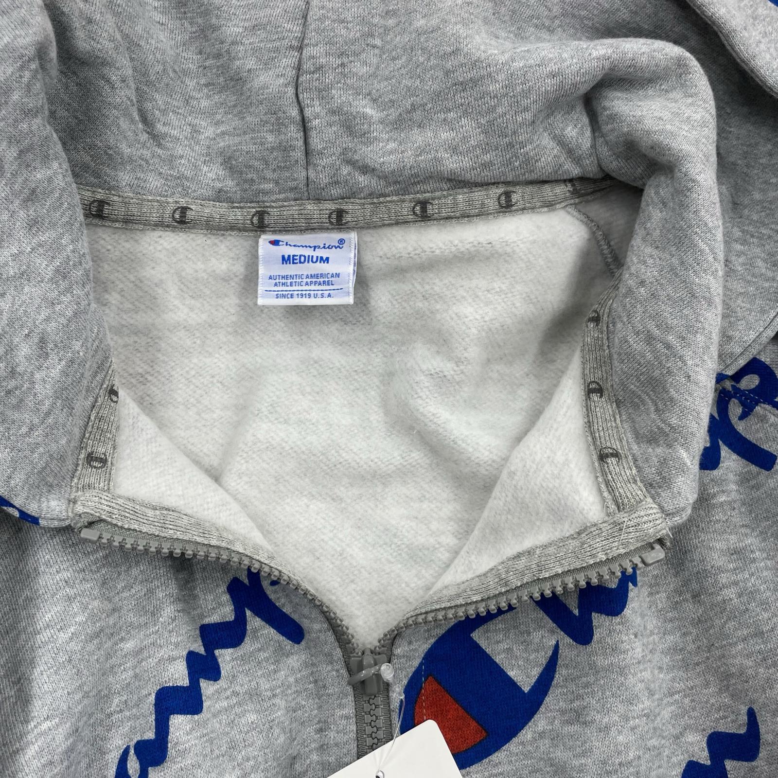 パーカー Champion ジップアップパーカー M グレー