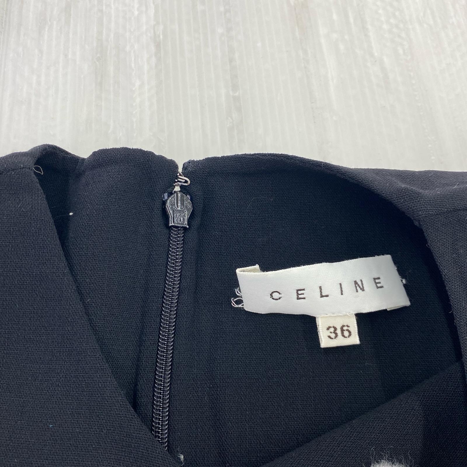 CELINE ノースリーブワンピース 36 ブラック 36