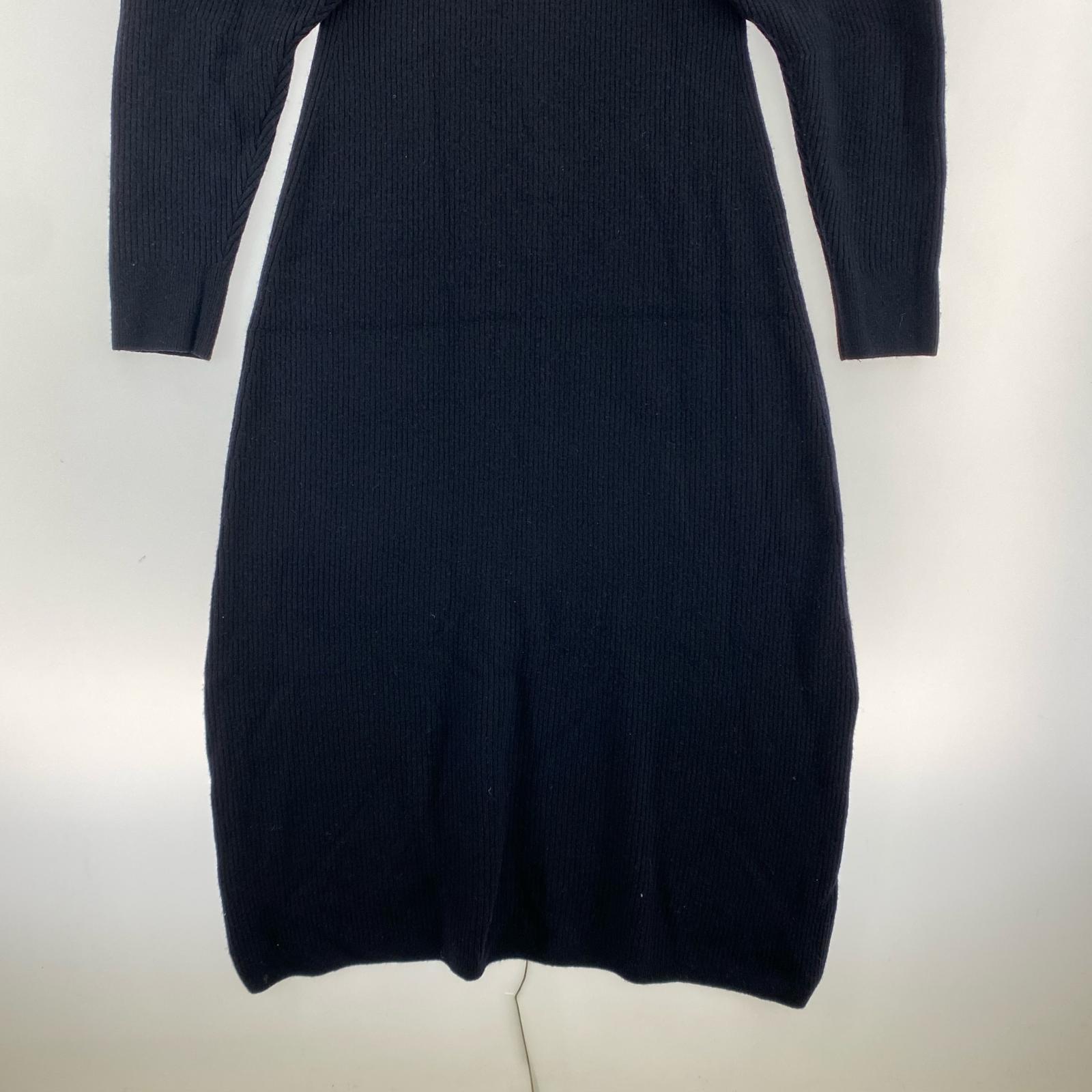 ワンピース tan 22aw ドッグレッグニットワンピース フリー ネイビー