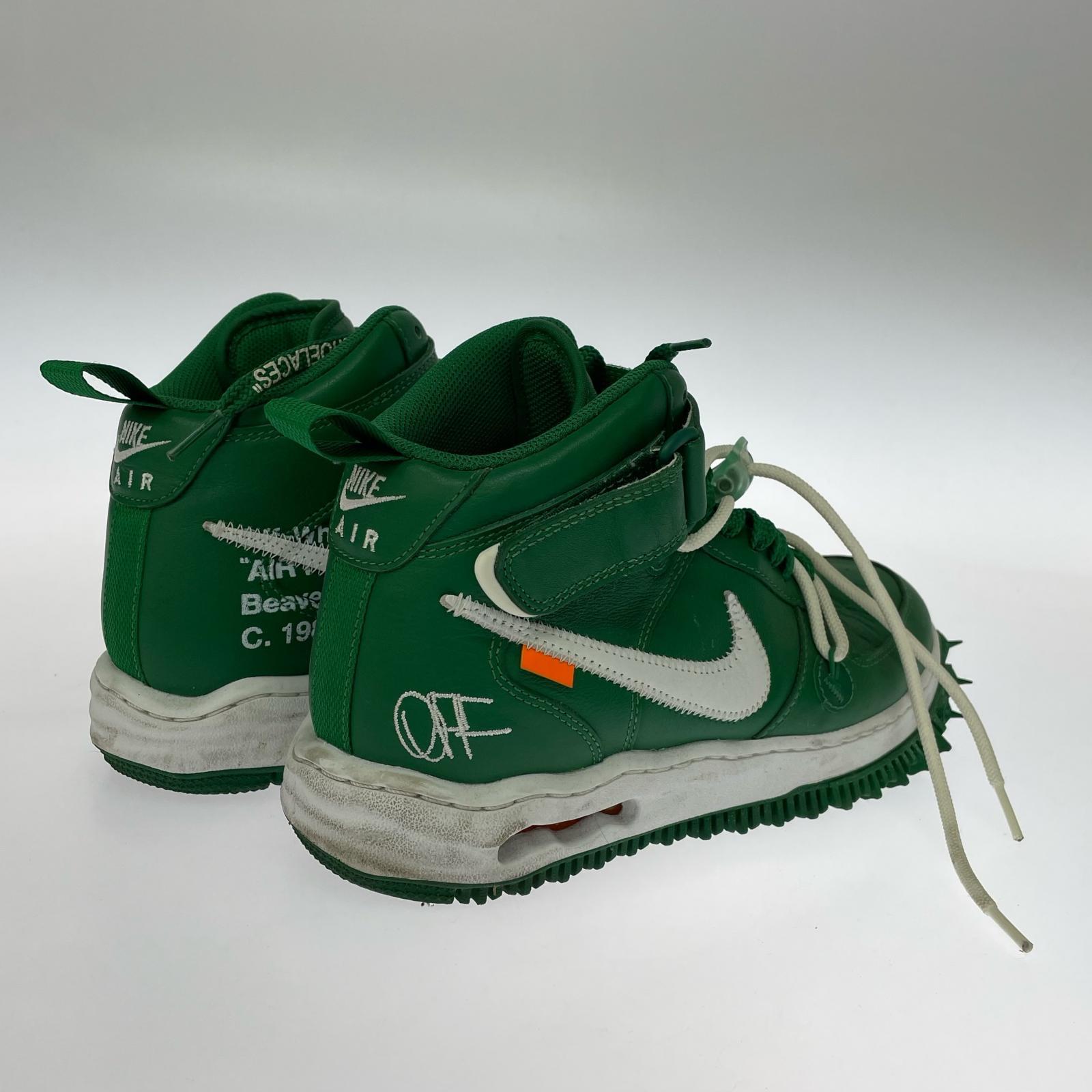 スニーカー OFF-WHITE AIR FORCE1 MID SP LTHR /緑/26.5 26.5cm (US8 1/2 UK8 EU43) グリーン