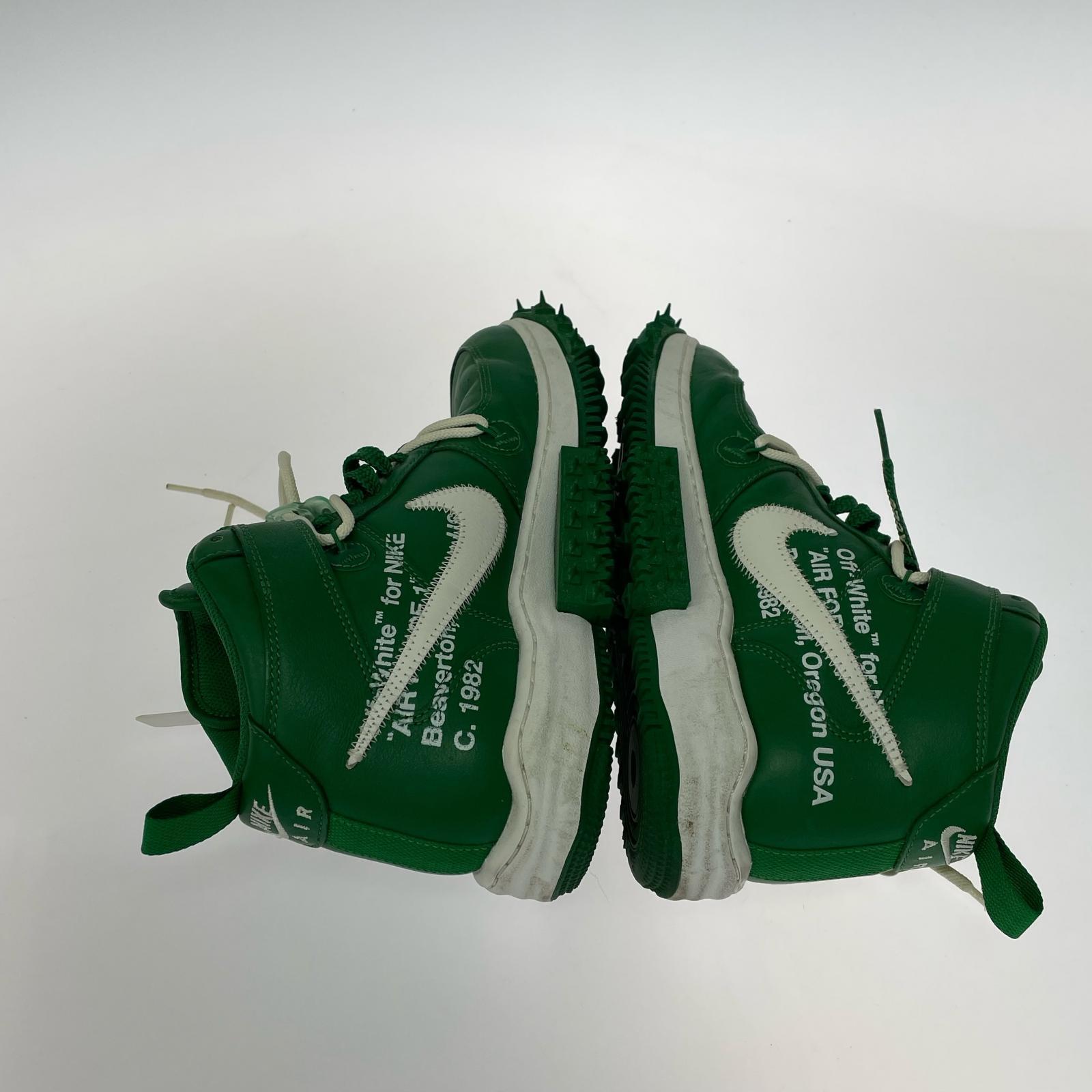 スニーカー OFF-WHITE AIR FORCE1 MID SP LTHR /緑/26.5 26.5cm (US8 1/2 UK8 EU43) グリーン
