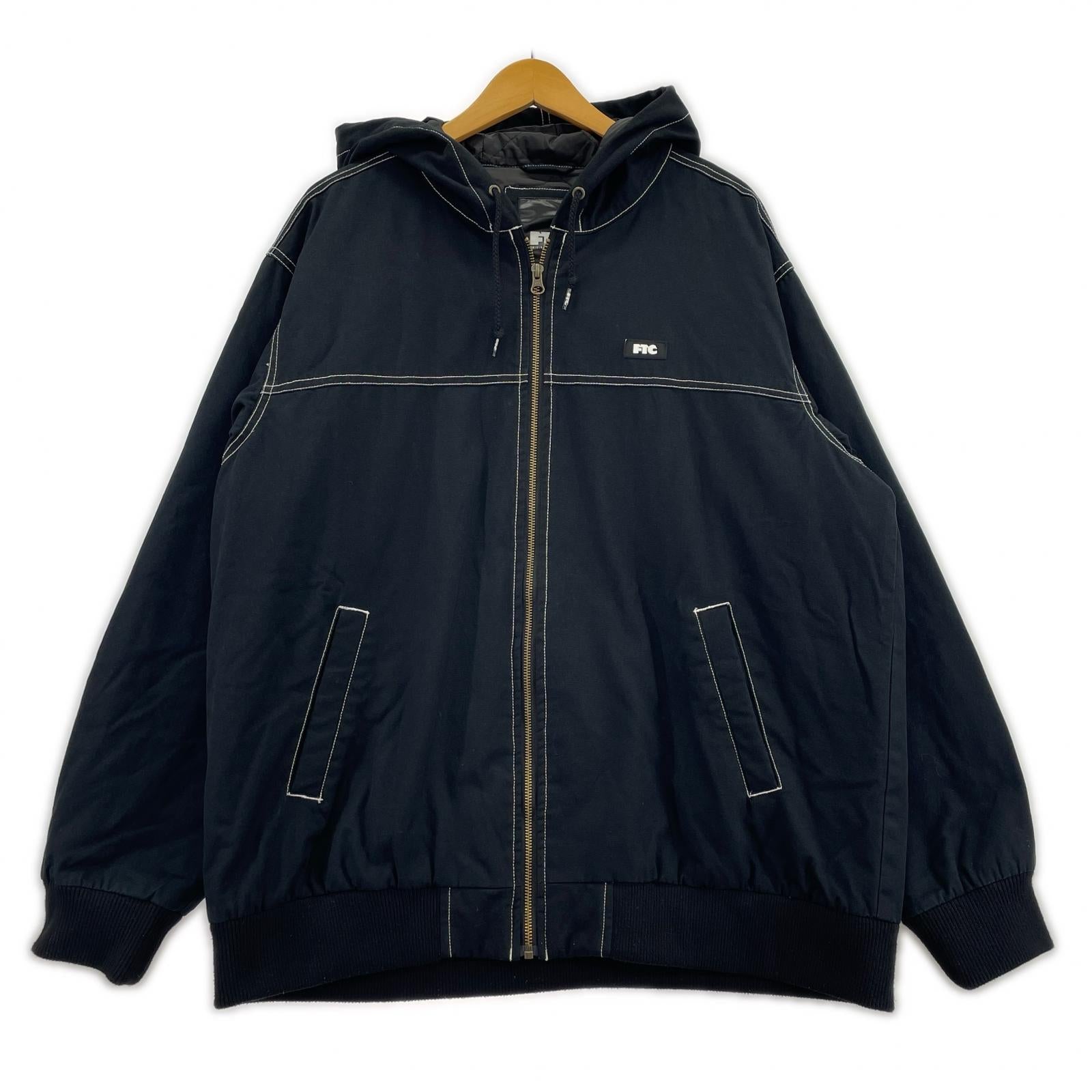 ジャケット WASHED CANVAS HOODED JACKET L L ブラック