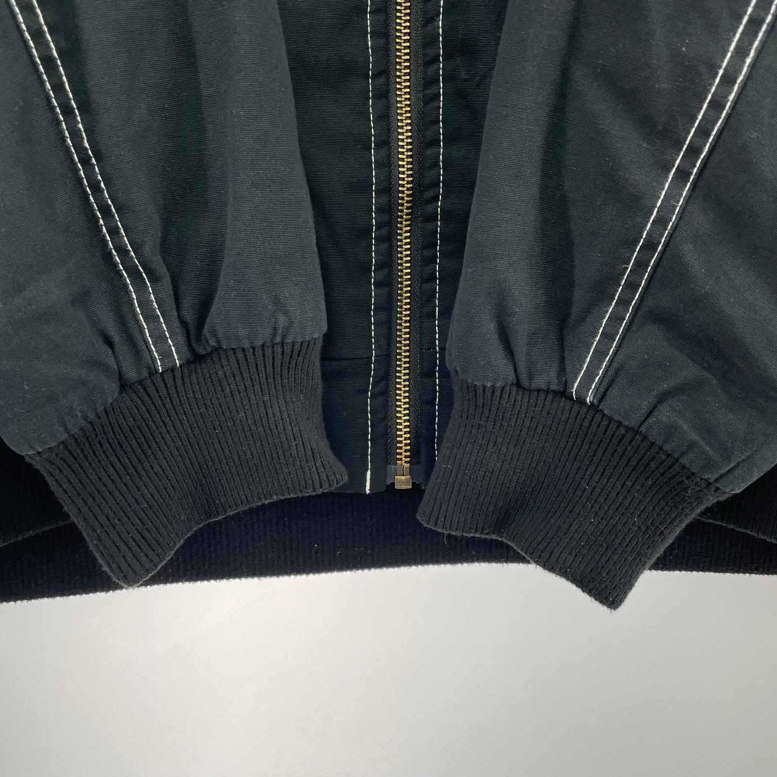 ジャケット WASHED CANVAS HOODED JACKET L L ブラック