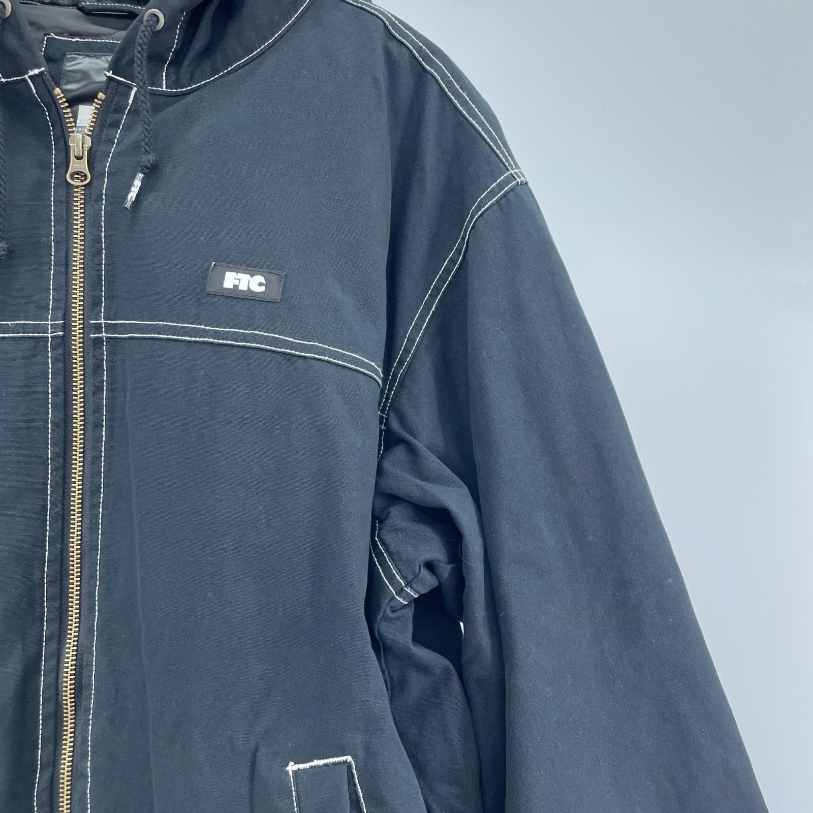 ジャケット WASHED CANVAS HOODED JACKET L L ブラック
