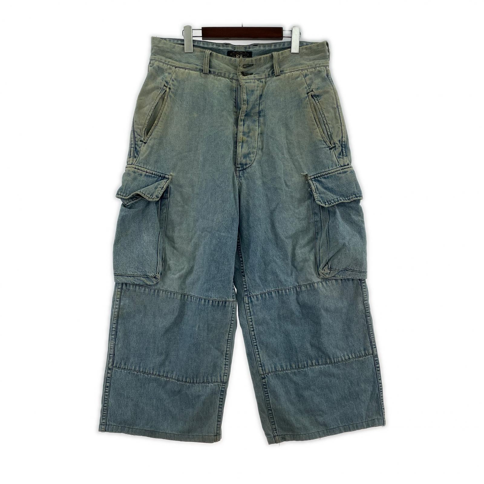 デニムパンツ RRL 90S 初期3つ星 デニムカーゴパンツ ブルー
